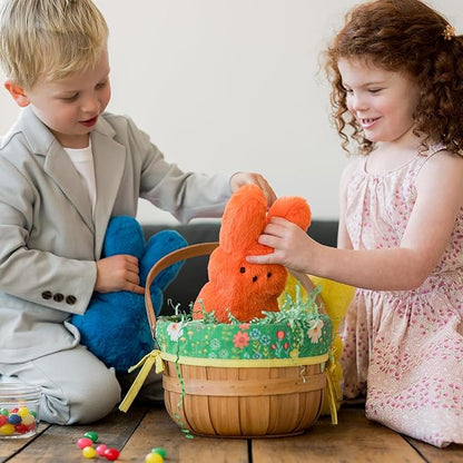 Animal Adventure | 9" Bright Orange Shaggy Bunny Peeps Plush | Easter Basket Stuffed Animals for Kids | Marshmallow Candy | Huggable Soft Plushie Stuffers Buddy Toy | Collectable Gifts | Aged 3+