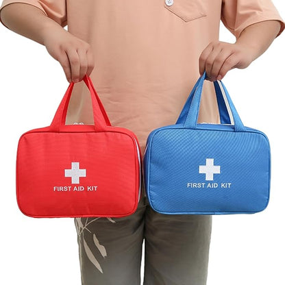 First Aid Bag Empty First Aid Kit Bag Travel Medical Pouch Camping Medicine Emergency Trauma Organizer Bags Portable for Outdoor Riding Working Car Nurse Pet Dog Cat Horse (Blue)