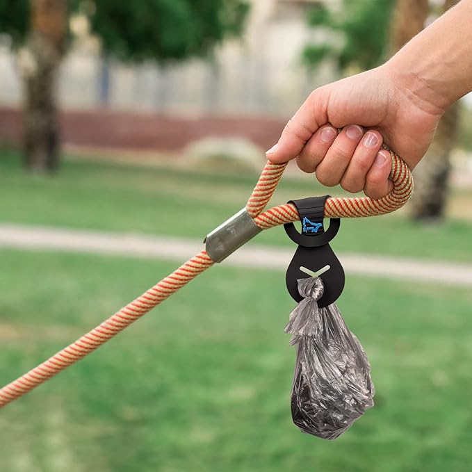 PuppyDoggy Dog Poop Bag Holder for Leash Waste Bag Carrier Dog Poop Bag Dispenser for Walking Running Bicycle Accessory 2 Pieces (Green)