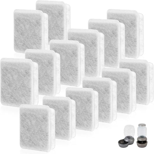 Pet Fountain Charcoal Water Filter Replacement, Dog Cat Water Bowl Filter Pet Water Filter Fit for Gravity Waterer Bowls Pack of 14