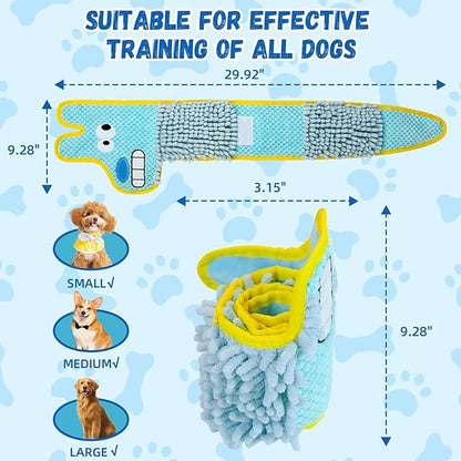 WUGO Dog Interactive Puzzle Toys - Snarl-Toothed Dog Toy Plushie Enrichment Crinkle Paper Crinkle Snuffle Treat Dispensing Smart Pet Toys Puppy Fun to Keep Them Busy