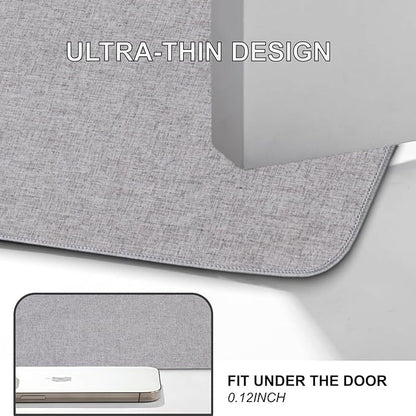 Indoor Door Mat, 1/10 in Ultra Thin Door Mat, Non-Slip Natural Rubber Backing Inside Doormat, Washable, Low-Profile Entrayway Mats, Durable Dirt Trapper for Various Entrance, 29''X17'' Grey
