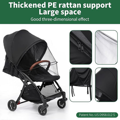 DUOMI 2-in-1 Stroller Sun Shade and Mosquito Net Cover - Universal Breathable Baby Cover With Two-Way Zipper for Extender