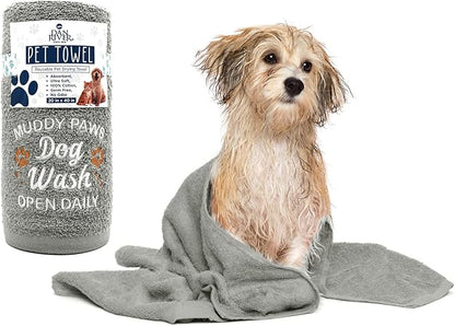 DAN RIVER Dog Towel - Pack of 1, 100% Cotton, 20x40, Ultra Soft 450 GSM, Super Absorbent & Quick Drying Towel for Dogs, Cats, and Other Pets, High Rise.