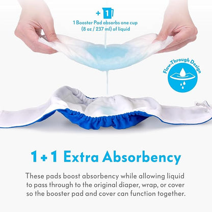 Paw Inspired Dog Diaper Pads | Booster Pad Inserts for Female and Male Washable and Disposable Dog Diapers and Belly Bands | Adds Absorbency, Stops Leaks (30 Count)