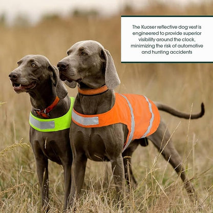Kuoser Reflective Dog Vest, High Visibility Safety Vest for Medium to Large Dogs, Lightweight Pet Reflective Vests for Hunting Outdoor Activities Walking at Night, Blaze Orange 3XL