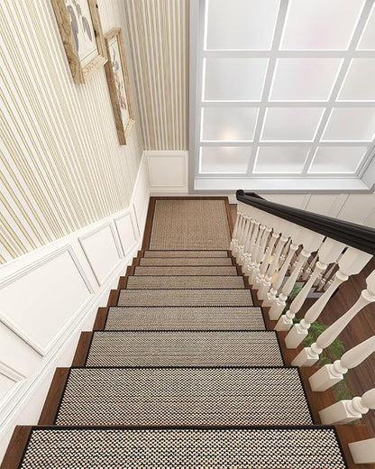 PADOOR Non Slip Stair-Treads Matching-Mat for Wooden Steps, Square Rubber Backing Non Slip Stair Landing Mat 30x30 inch