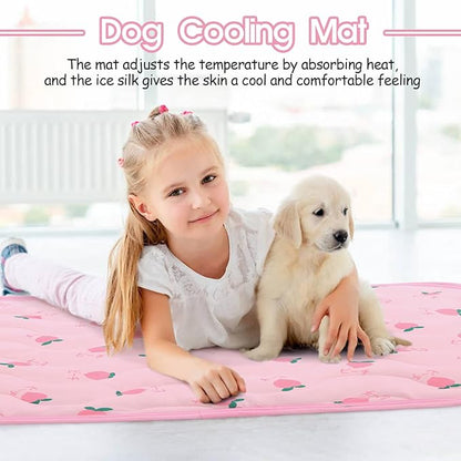 Dog Cooling Mat, Summer Cooling Mat for Dogs, Self Cooling Pad for Small Medium Large Dogs Cats, Non-Toxic Breathable Sleep Bed Summer Pet Bed Puppy Ice Blanket for Kennel Sofa Bed Floor