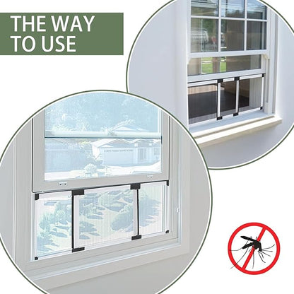 [FOR SMALL WINDOWS ONLY] FLYZZZ Adjustable Screen , 2 Packs 10" H x Fits 14" to 24" W | Stop & Measure Before Buying | Perfect for Bathroom & Basement Windows