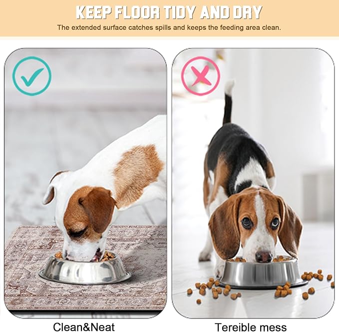 Dog Food Mat for Floors Waterproof Pet Placemat Cat Feeding Bowls Mats for Food and Water, Eco-Friendly Dog Accessories Diatomite Pets Supplies 17" X 30"