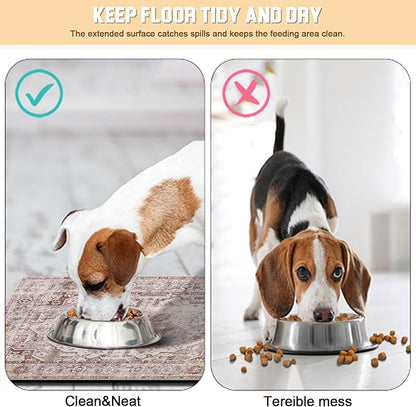 Dog Food Mat for Floors Waterproof Pet Placemat Cat Feeding Bowls Mats for Food and Water, Eco-Friendly Dog Accessories Diatomite Pets Supplies 17" X 30"