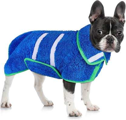 Dog Bathrobe Super Absorbent Dog Towels Large Quick Drying Robes for After Bath Soft Adjustable Warm Keeping Dogs Towel(S-XXL)