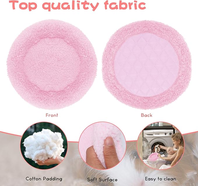 BWOGUE Hamster Bed,Round Velvet Warm Sleep Mat Pad for Hamster/Hedgehog/Squirrel/Mice/Rats and Other Small Animals