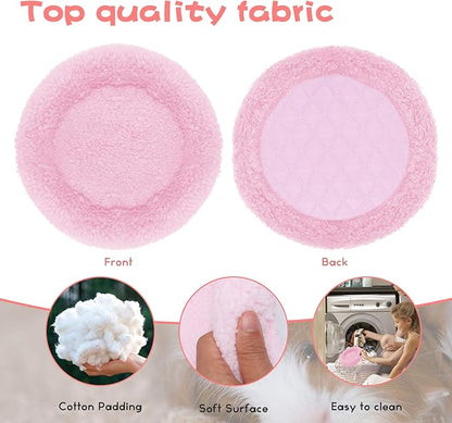 BWOGUE Hamster Bed,Round Velvet Warm Sleep Mat Pad for Hamster/Hedgehog/Squirrel/Mice/Rats and Other Small Animals
