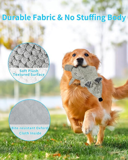 Dog Toys, Squeaky Plush No Stuffing Crinkle Dog Toy for Small Medium Large Dogs, Interactive Puppy Teething Water Bottle Dog Chew Toy