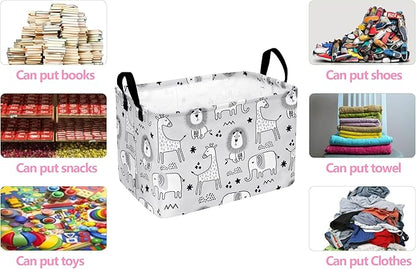 Kids Storage Basket Baby Foldable Toys Organizer Bins Decorative Gifts Bakset Waterproof Nursery Hamper Women Storage Cube Kids Laundry Basket for Home/Dorm/Kitchen/Pet/Office/Closet/Shelf/