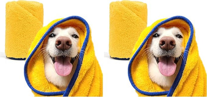 PETHROOM Ultra Absorbent Pet Towel | Quick-Drying, Soft Microfiber Dog & Cat Bath Towel | Lightweight, Durable, Fast Water-Soaking | Ideal for All Breeds (Large) 23.6" x 47.2" (Pack of 2)