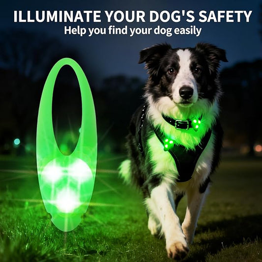 LaRoo LED Dog Collar Light - Waterproof Clip-On Night Walking Light with 3 Modes, High Visibility for Small/Medium Dogs,Pet Nighttime Running Camping Essentials (Green)