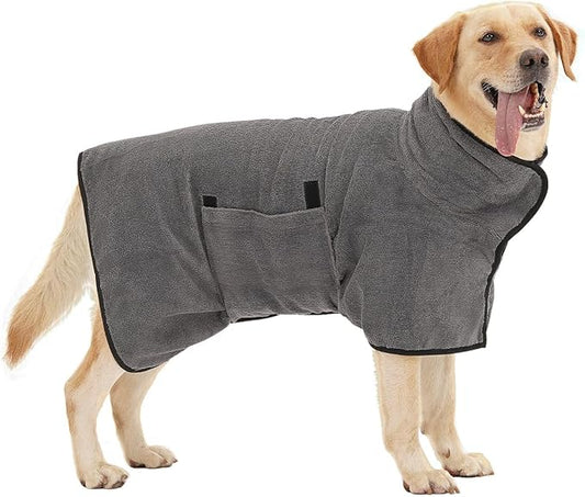 Super Absorbent Dog Bathrobe, Microfiber Dog Drying Coat Dog Bath Robe Towel for Small, Medium & Large Dogs, Quick Drying, Warm Keeping Dog Robes for After Bath Supplies