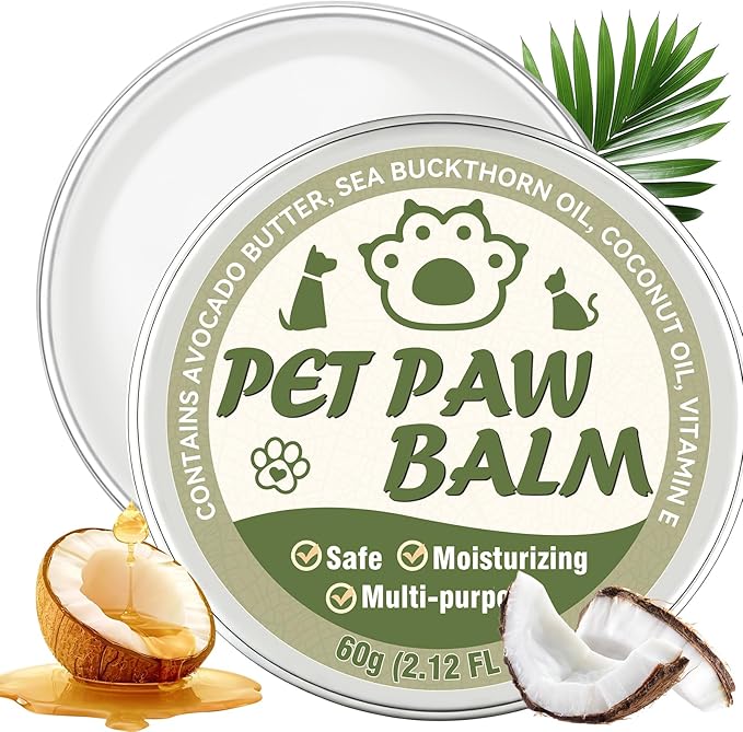 Dog Paw Balm & Nose Balm, Lick-Safe & Moisturizing | All-Natural Moisturizer & Soother for Dry | Deep Repair for Dry, Cracked Paws | Horse Hoof and Joint Care Friendly(Medium Size 2oz)