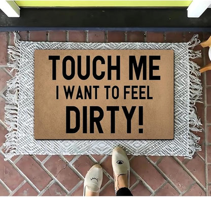 Funny Welcome Doormat (23.7 in X 15.6 in) Anti-Slip Rubber Back Entrance Way Indoor Front Porch Decor Rugs House Warming Gift (Touch Me)