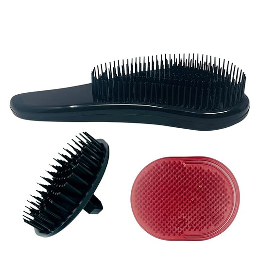 G.B.S Pet Deshedding Tools 3 Pack - Wave Fur Brush, Shampoo Brush, and Massager Brush - Perfect for Dogs or Cats