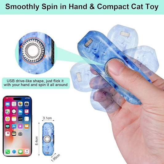 TBTeek Cat Toy, Finger Rotatable, 3 Modes, 5 Fun Patterns, Rechargeable, Portable Dog Kitten Cat Toy for Indoor Cats Chasing and Exercise
