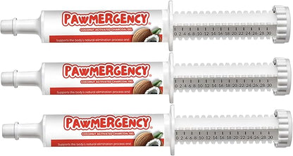 PawMergency – Activated Charcoal First Aid Kit Emergency Rescue 3 Pack for Dogs, Cats, Puppy & Pet Poison Kit, Camping Survival Remedy Essential, Oral Anti Diarrhea Digestive Absorb Toxins
