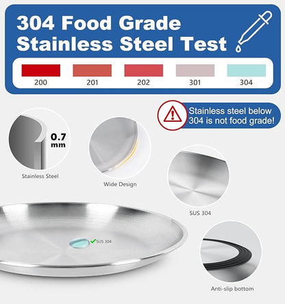Supet Stainless Steel Cat Food Bowls, Whisker Fatigue Dishes with Non-Slip Bottom, Shallow Wide Cat Plates for Wet & Dry Food, 13OZ Kitten Bowls for Indoor Cats (4Pcs)