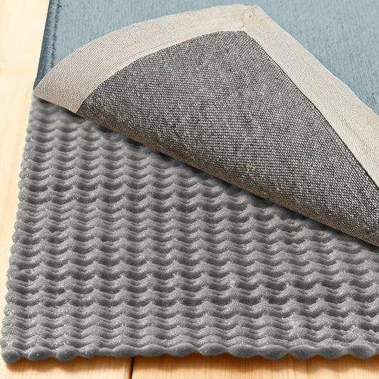 GORILLA GRIP Premium Dual Sided Extra Thick Rug Gripper Pad for Hardwood Floors, Breathable Slip Resistant Pad Grips Under Carpet Area Rugs for Hard Surface Floor Protection, Easy Trim Mats, 2x3, Grey