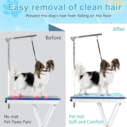 Dog Grooming Table Mat Pad Non-Slip - 23.62 x 15.75 Inch, Pet Grooming Table Mat for Grooming Dogs at Home, Pet Salon Bath Mat for Pets Grooming Table, Fit for Dog & Cat Enthusiasts