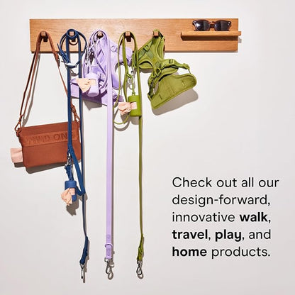 Wild One Dog Poop Bag Holder and Dispenser with Leash Attachment, Leak Proof, Easy Twist Top for Refills, Includes 1 Box Of Bags, Moonstone