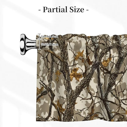 Worltoldb Camo Curtain Valance Short Rod Pocket Window Treatment for Living Room Bedroom Kitchen Bathroom 1 Panel 54" W x 18" L