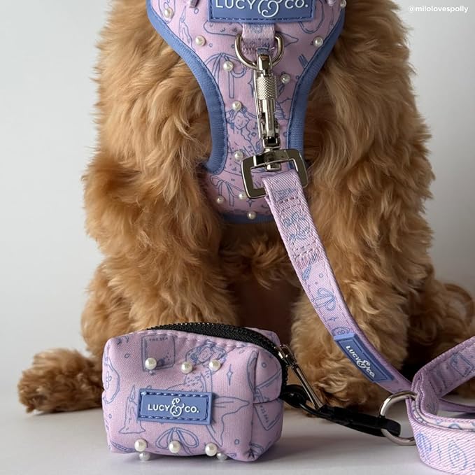 Lucy & Co. Magnificent Mermaid Pearl Dog Poop Bag Holder, Durable Waste Bag Dispenser with Clip for Leash