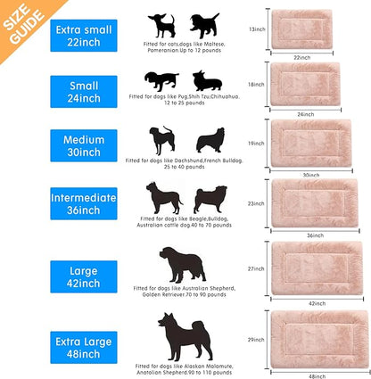 Dog Beds Crate Pad for Extra Large Dogs Ultra Soft Dog Crate Bed Washable & Anti-Slip Kennel Pad for Dogs Cozy Sleeping Mat,Pink 48inch
