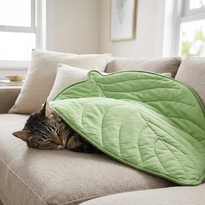 PetAmi Dog Cooling Mat, Leaf Shape, Reversible Cooling Nylon Blanket Soft Fleece Pet Pad for Dogs Cats, Summer All Season Use Q-Max>0.3, Small 32x39 in, Sage Green