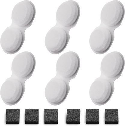 VOUAAOOD Cat Water Fountain Filters: 12 Cat Fountain Filters Replacement for H6 - Pet Water Fountain Filters - 3 Months Usage Kit of Indoor Pet Fountain Filter - 6 Carbon Filters + 6 Sponges Filters