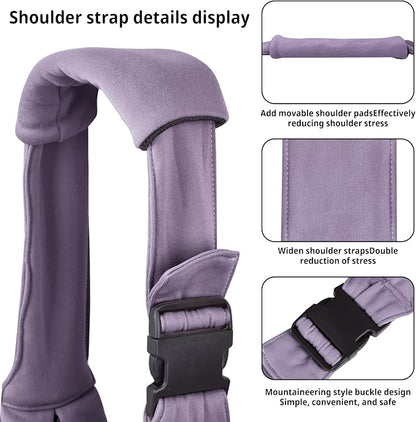 CUBY Dog and Cat Sling Carrier - Hands Free Reversible Pet Papoose Bag - Soft Pouch and Tote Design - Suitable for Puppy, Small Dogs Cats Outdoor (Purple, Adjust Strap 2.0)