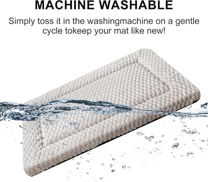 Dog Bed Mat,Reversible & Ultra Soft Kennel Pad-Machine Washable Pet Bed for Dogs & Cats-All-Weather Crate Liner for Crates,Carriers & Travel (Light Gray, 30" L x 20" W x 1.5" Th)