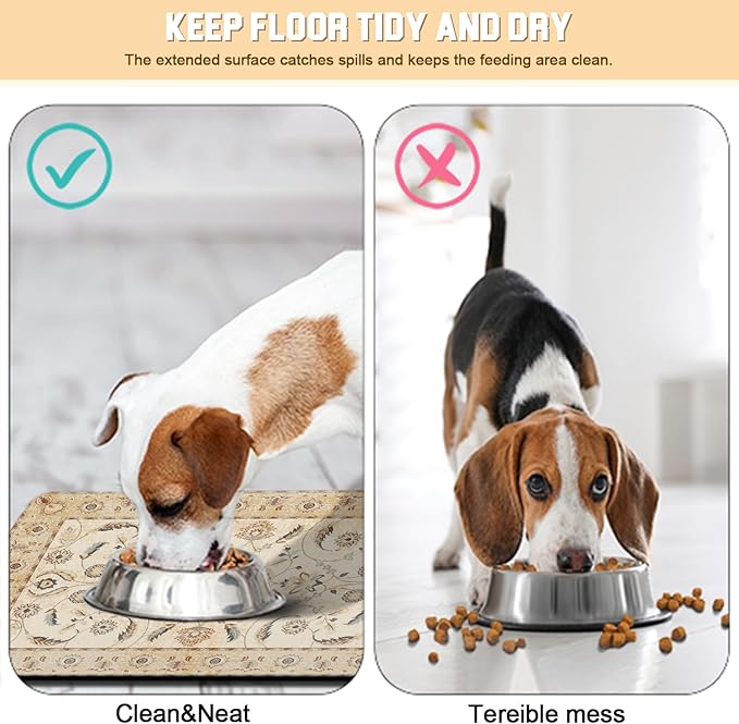 Dog Food Mat for Floors Waterproof Quick Dry Pet Placemat Cat Feeding Bowls Mats for Food and Water, Eco-Friendly Dog Accessories Diatomite Pets Supplies 12" X 20"