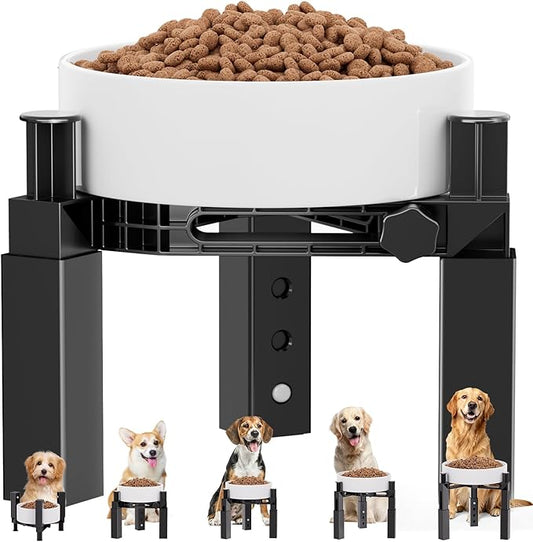 XIAZ Dog Bowl Stand Elevated Food Water Bowl Holder for Large Medium Small Sized Dog, Heights&Width Adjustable, Non-Slip, Durable, Elevated Feeding Bowl Stand for All Dogs Bowls (Stand Only)
