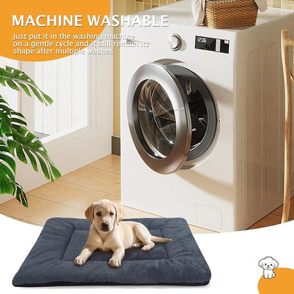 Reversible Dog Bed Mat with Plush and Corn Velvet,Soft Warm Pet Cushion, Dual Purpose Washable Sleeping Mattress Bed for Small Medium Large Dog and Cat XB004 (18 * 13", Dark Grey)