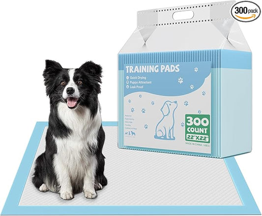 DUMOS 300 Count Puppy Pads for Dogs, 22" x 22" Potty Puppy Training Pad, Dog Cat Pee Pads, Super Absorbency Disposable Pet Leakproof Quick Drying Pad