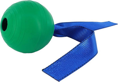 PetKORE: KoreFlex Ball & Tail - 4.75", Green, Dog Toy, Shape Maintaining Rubber, Durable Strap, Treat Stuffing Center, Bounce-Tug-Fetch-Chew, Pet Play