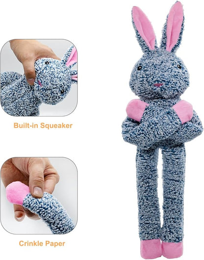 3pack No Stuffing Dog Toys for Large Dogs, Plush Teething Toys to Keep Them Busy, Squeaky Crinkle Interactive Toys, Cute Funny Dogs Animals Gifts for Small Medium Large Breed (Rabbit Koala Shuse)