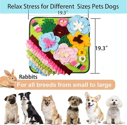 Snuffle Mat Dogs Pet Slow Feeding Mats Puppy Sniffing Pad,Cat Interactive Puzzle Toys for Small,Medium,Large Dogs,Encourages Natural Foraging Skills,Training,Stress Release (Leaf)