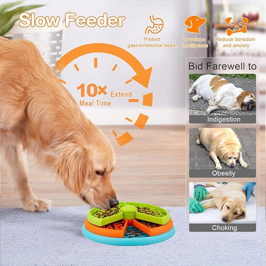 Slow Feeder Dog Bowl 3 Levels, Reduces Boredom and Anxiety, Non-Slip Interactive Puzzle Feeder, Suitable for Small/Medium/Larger Dogs
