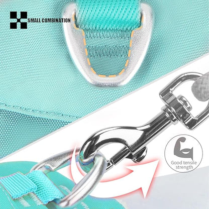 Lightweight Dog Harness, Large to Very Large Breeds, Adjustable Fit.Pet Harness with Pocket, Dog Training Harness for Outdoor Walking Running, Hiking (Aqua Green, XS)