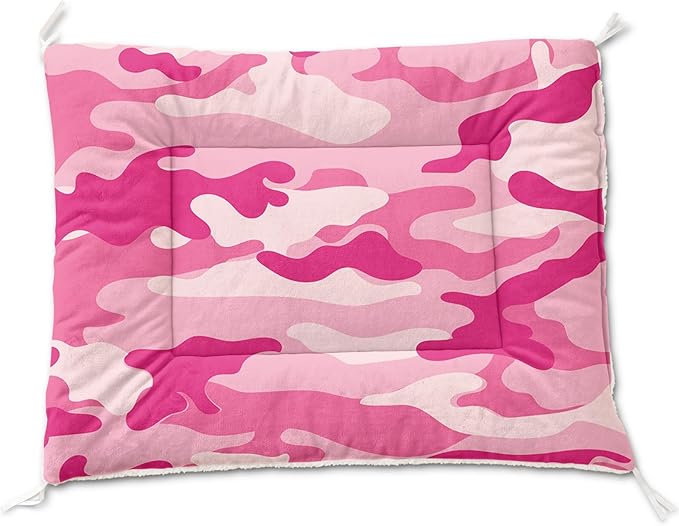 Dog Cat Bed Mat Ultra Soft Fluffy Pet Bed Washable Fashion Dog Crate Beds Comfy Comfy Pet Sleeping Pad Suitable for Pet Raised Bed(42"x32",Pink Camo)
