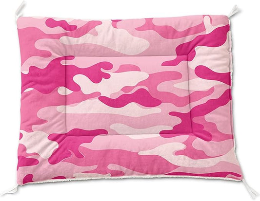 Dog Cat Bed Mat Ultra Soft Fluffy Pet Bed Washable Fashion Dog Crate Beds Comfy Comfy Pet Sleeping Pad Suitable for Pet Raised Bed(42"x32",Pink Camo)